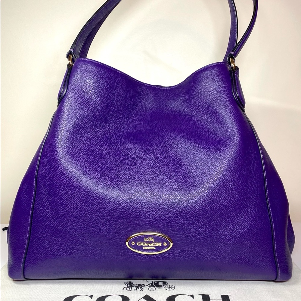 COACH PURPLE VIOLET EDIE 31 SHOULDER BAG PURSE